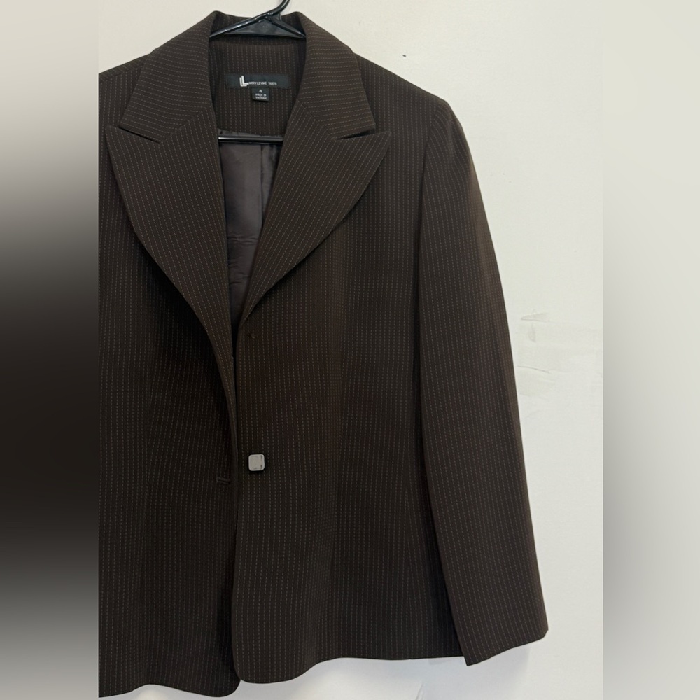 2piece brown office siren work wear set office blazer skirt matching blazer set - Picture 3 of 9